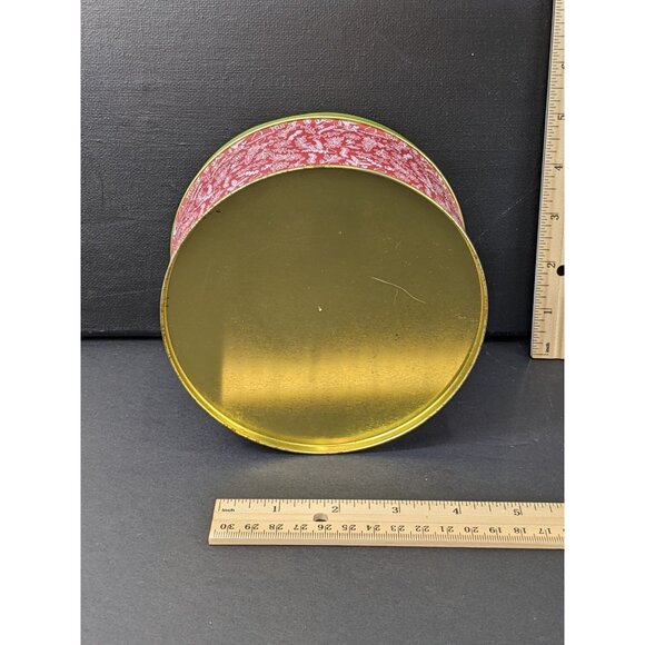 Happy Holidays Round Tin Container 5 Inches Round 2 Inches High C194 - Picture 6 of 7